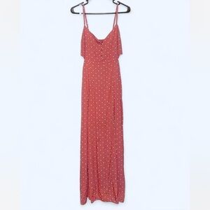 Abercrombie & Fitch Coral Polka Dot Maxi Dress